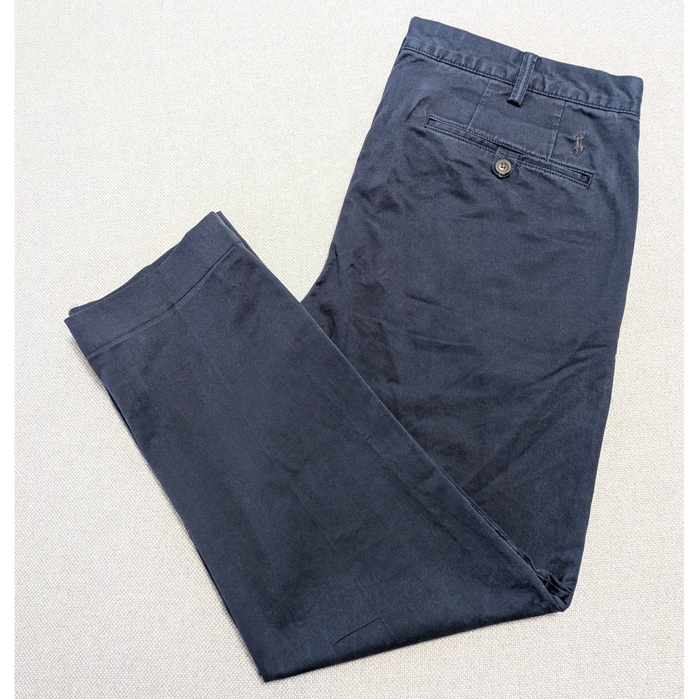 Polo Ralph Lauren Men's Navy Blue 36x30 Stretch Slim Fit Chino Pants Pony Prep